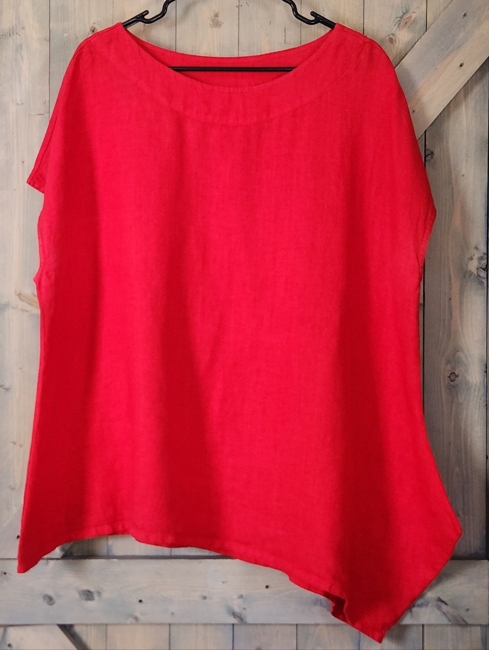 Bryn Walker Linen Red Lagen Tunic Top XL